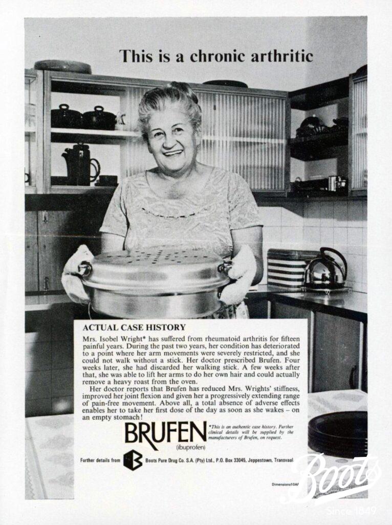 Brufen advertisement for the South African market, c1970.